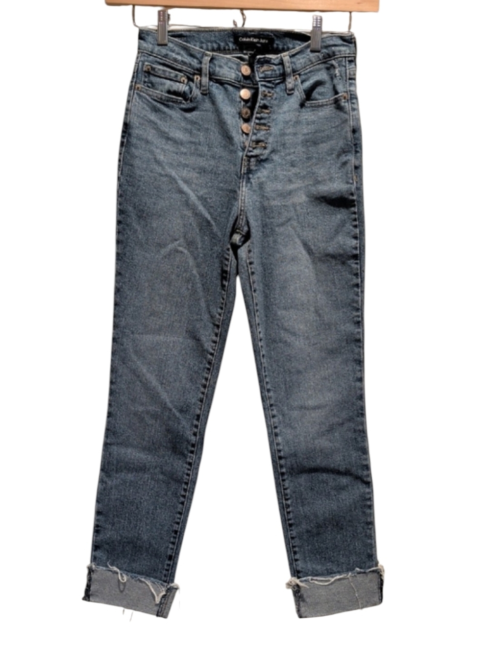 Calvin Klein Jeans High-Rise Button-Fly Light Blue Denim Jeans (#812)
